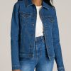 Women American Tall Jackets + Outerwear | Tall Women'S Denim Jacket In Blue 90'S Wash