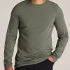 Men American Tall Long Sleeve Tees + Thermals | Original Essentials Slim-Fit Long Sleeve Tall Men'S T-Shirt In Spring Olive