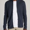 Men American Tall Hoodies + Sweatshirts | Full-Zip Tall Men'S Sweater In Navy Mix