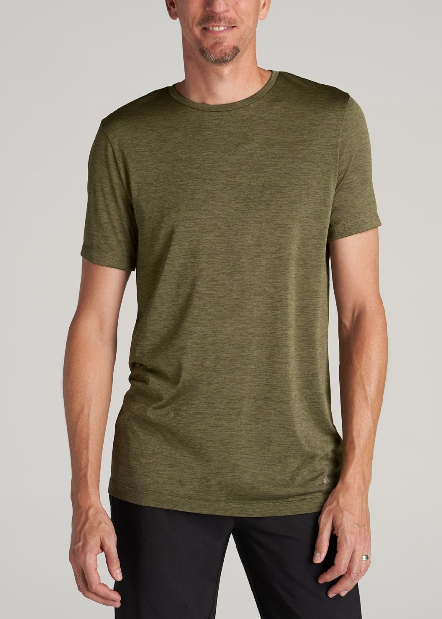 Men American Tall Tees + Tanks | A.T. Performance Modern-Fit Athletic Jersey Tall Tee In Olive Mix