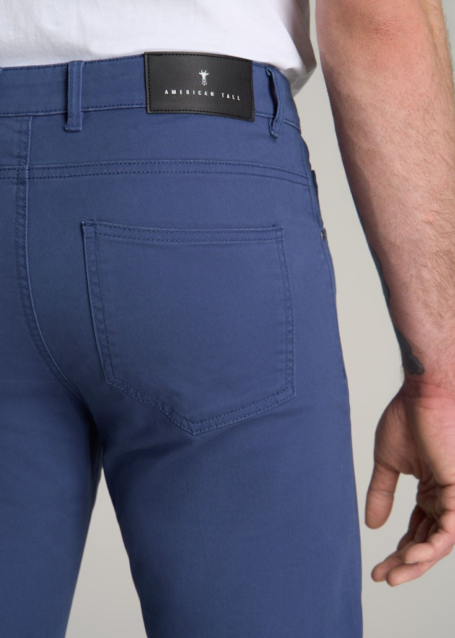 Men American Tall Pants + Chinos | Dylan Slim Fit Five-Pocket Pants In Pants For Tall Men Steel Blue