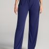 Women American Tall Athletic Pants | Open-Bottom Waffle Lounge Pants For Tall Women In Midnight Blue