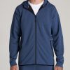 Men American Tall Hoodies + Sweatshirts | A.T. Performance French Terry Full Zip Hoodie For Tall Men In Tech Navy Mix