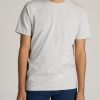 Men American Tall Tees + Tanks | The Essential Regular-Fit Crew-Neck Men'S Tall Tees In Grey Mix