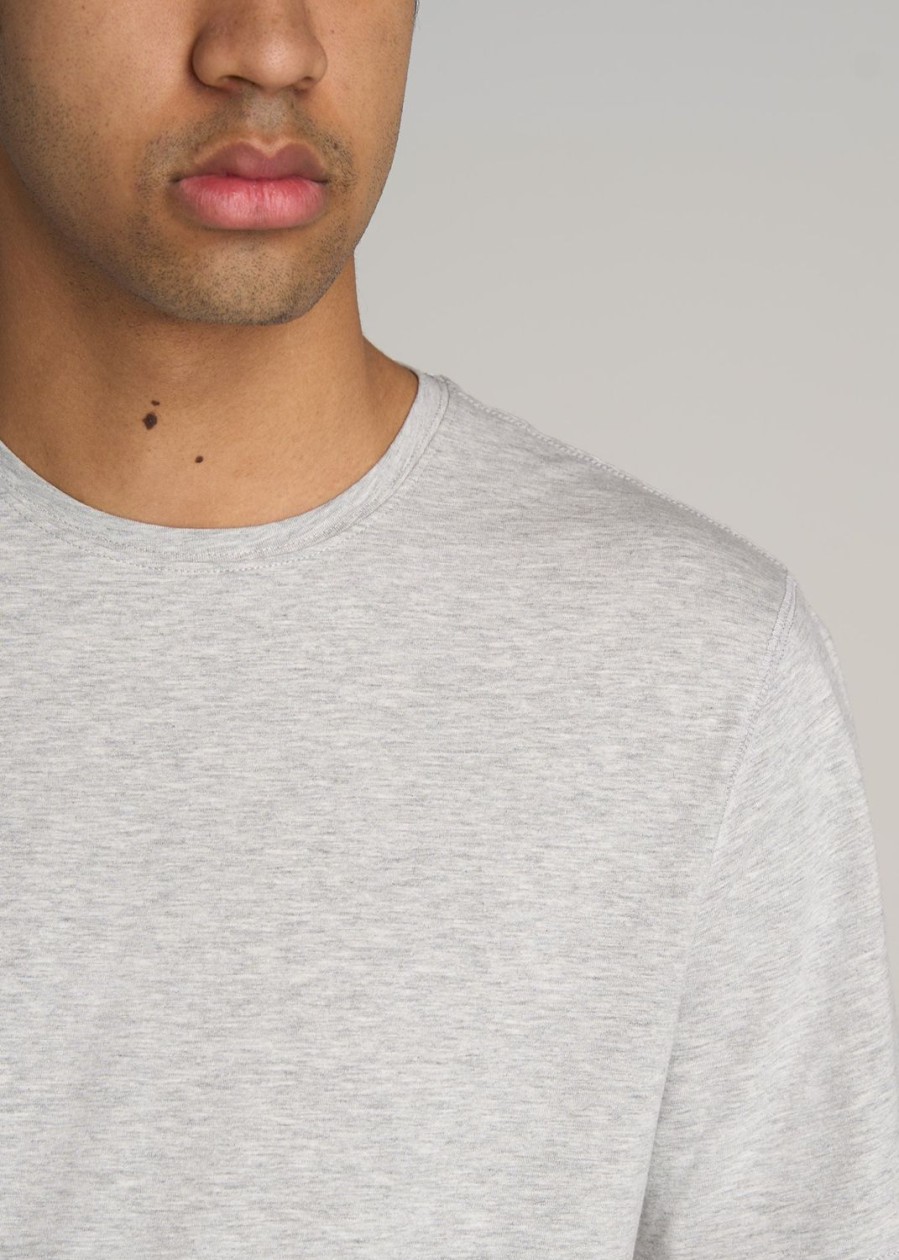 Men American Tall Tees + Tanks | The Essential Regular-Fit Crew-Neck Men'S Tall Tees In Grey Mix