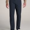 Men American Tall Pants + Chinos | Tapered-Fit Stretch Flannel 5 Pocket Pants For Tall Men In Dark Indigo Mix