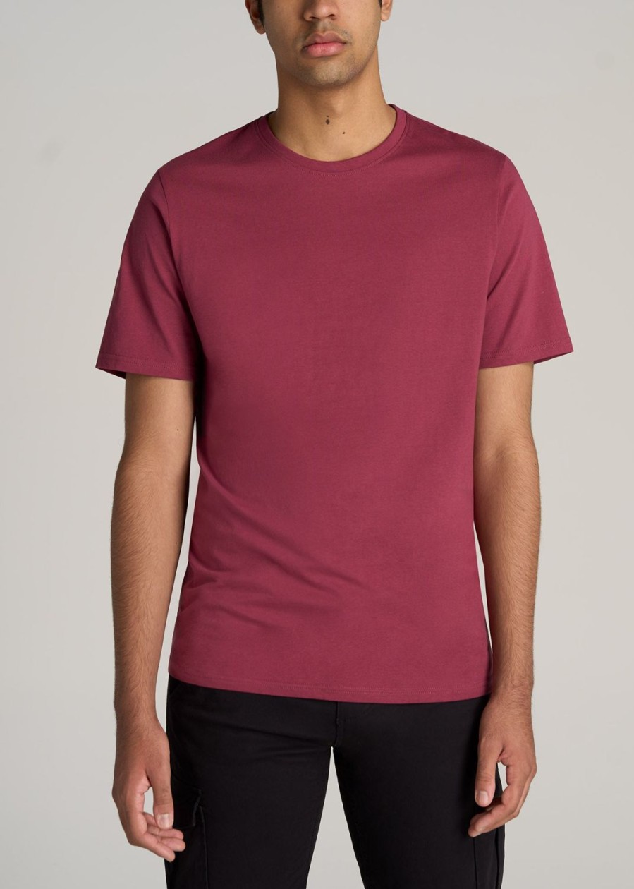 Men American Tall Tees + Tanks | The Everyday Regular-Fit Crewneck Tall Men'S T-Shirt In Garnet Red