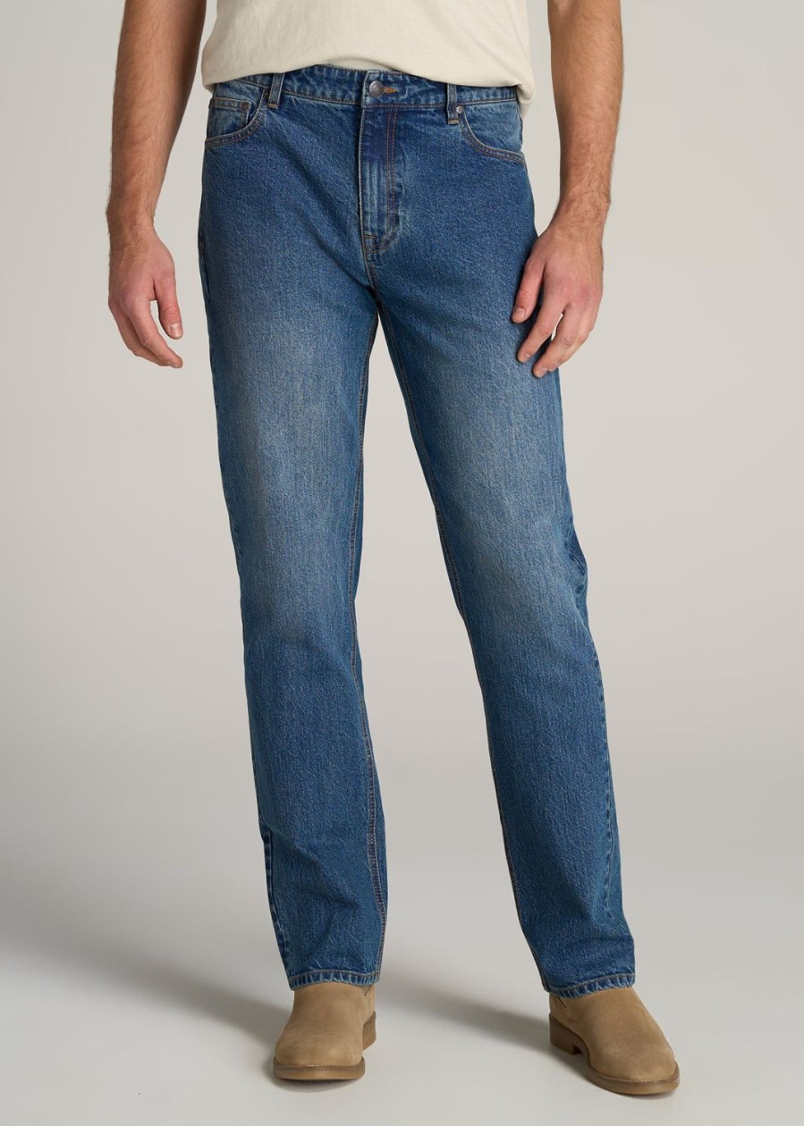 Men American Tall Jeans | Lj&S Straight Leg Jeans For Tall Men In Ranch Blue