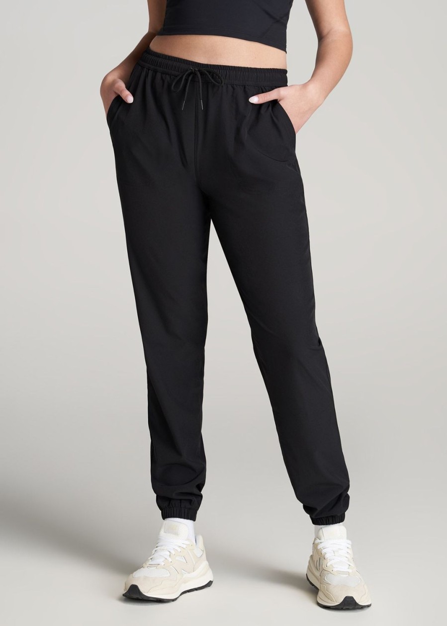 Women American Tall Athletic Pants | Hybrid Joggers For Tall Women In Black