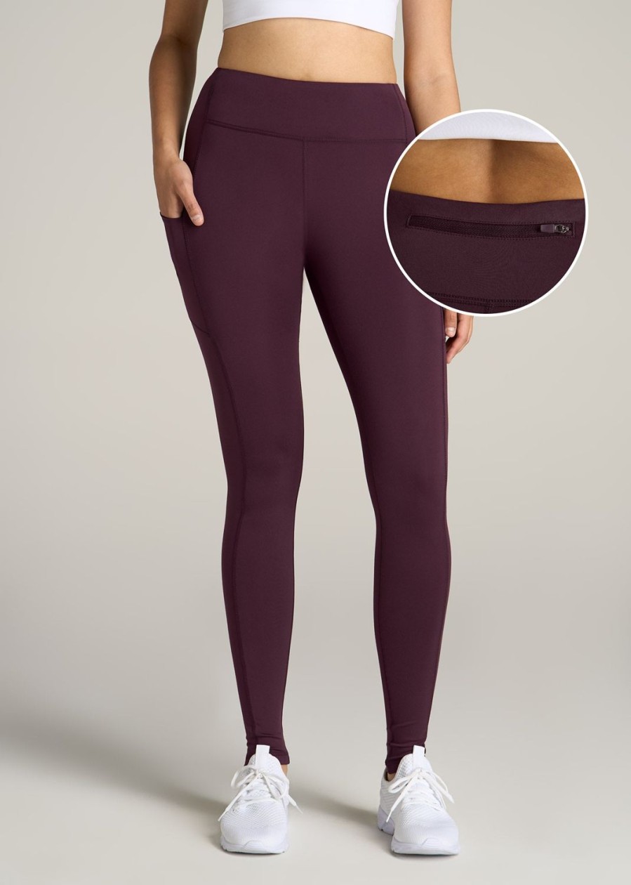 Women American Tall Athletic Pants | Women'S Active Tall Leggings With Pockets In Purple Dahlia