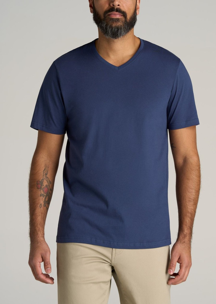 Men American Tall Tees + Tanks | The Everyday Regular-Fit V-Neck Tall Men'S T-Shirt In New Navy