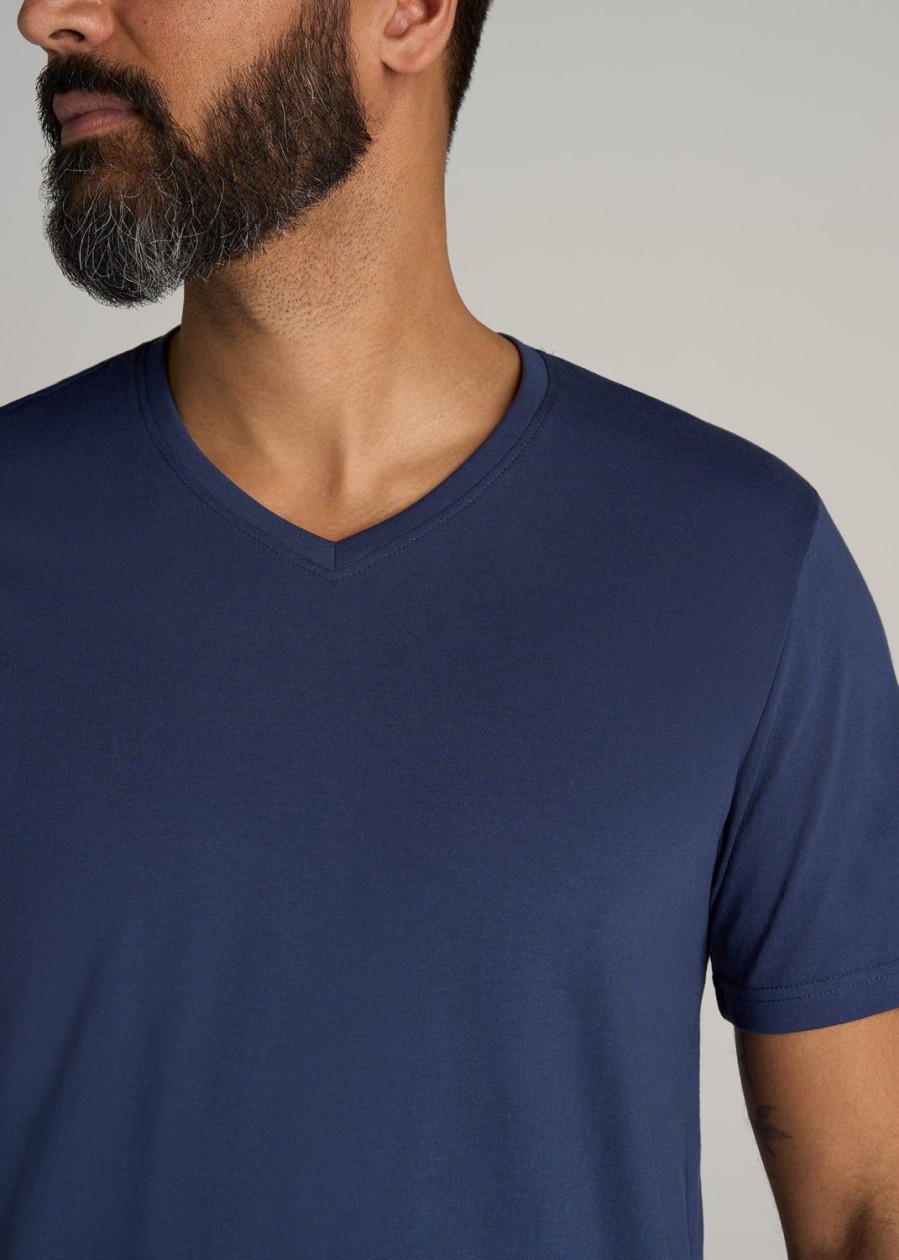 Men American Tall Tees + Tanks | The Everyday Regular-Fit V-Neck Tall Men'S T-Shirt In New Navy