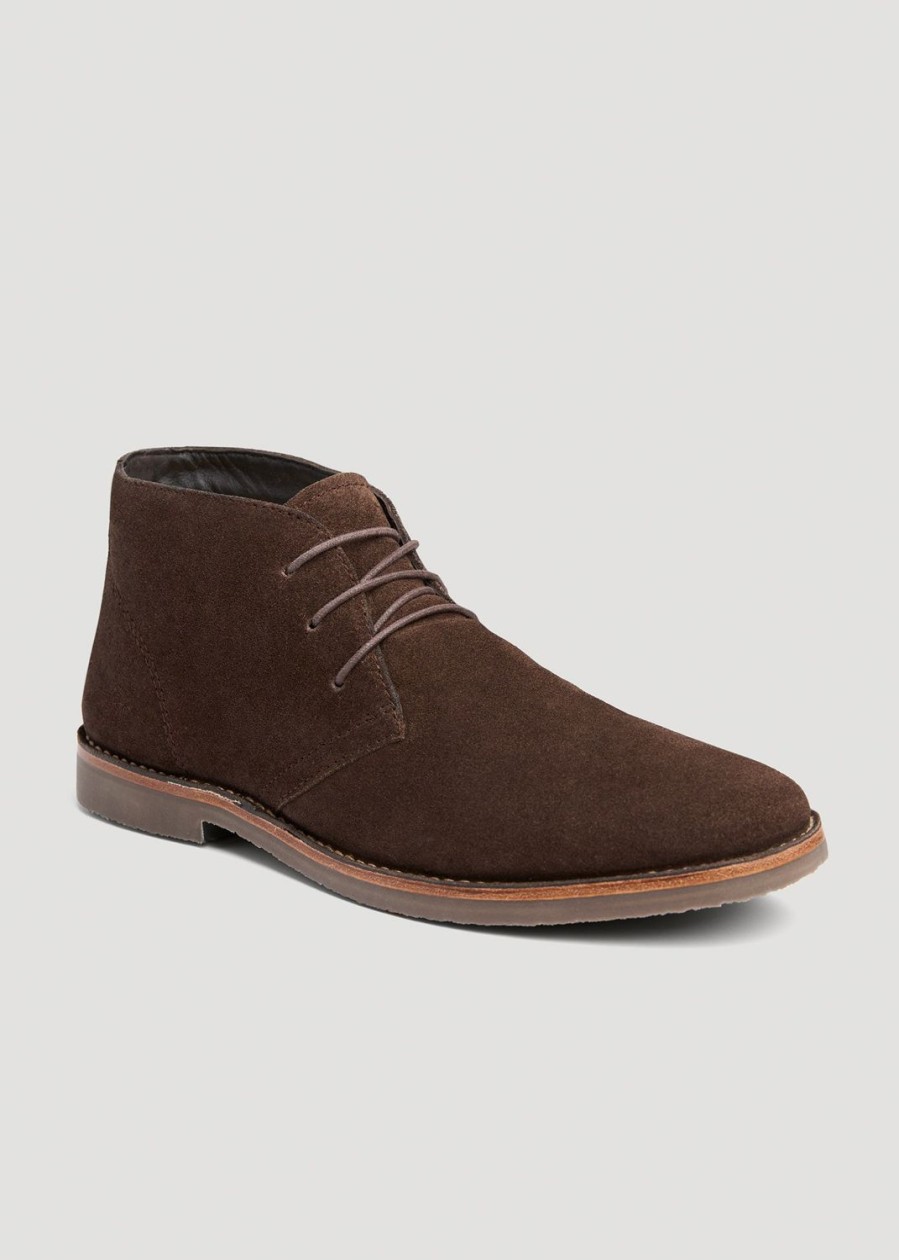 Men American Tall | Men'S Suede Desert Boots Size 13 To 15 In Dark Brown