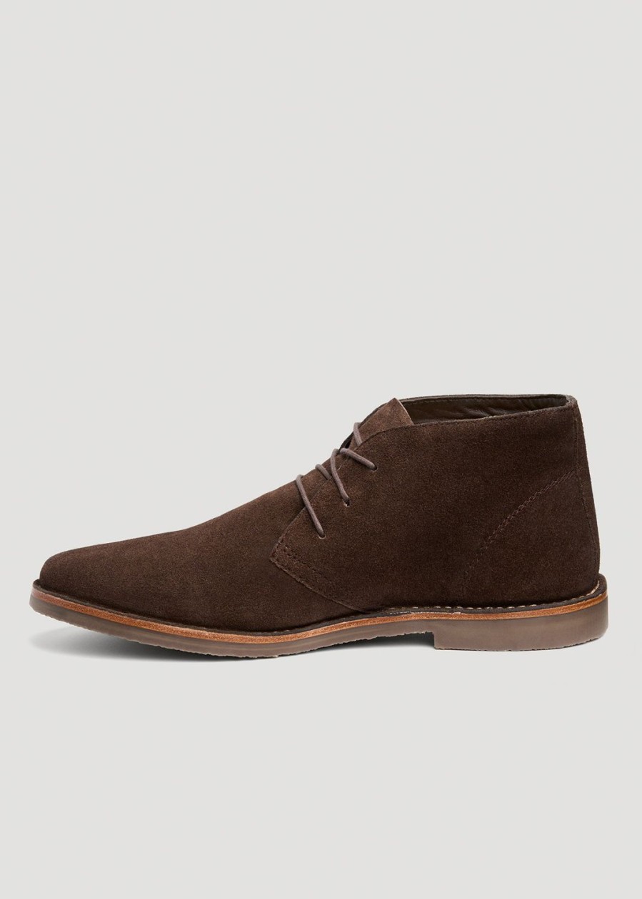 Men American Tall | Men'S Suede Desert Boots Size 13 To 15 In Dark Brown