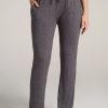 Women American Tall Athletic Pants | Open-Bottom Cozy Pj Lounge Pants For Tall Women In Charcoal Mix