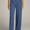 Women American Tall Pants + Trousers | Pleated Wide Leg Dress Pants For Tall Women In Steel Blue