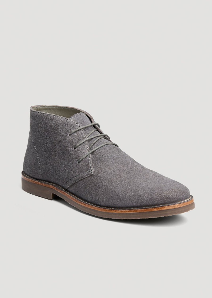 Men American Tall | Men'S Suede Desert Boots Size 13 To 15 In Grey