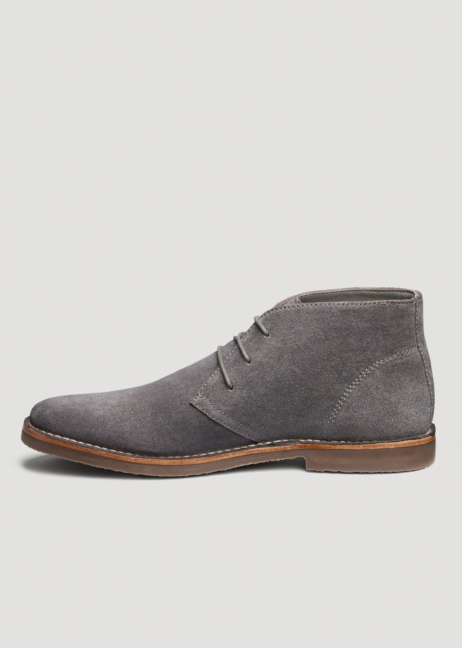 Men American Tall | Men'S Suede Desert Boots Size 13 To 15 In Grey