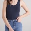 Women American Tall Tees, Tanks + Bodysuits | Jersey Tank In Women'S Tall Tank Tops Navy