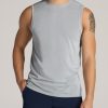 Men American Tall Tees + Tanks | A.T. Performance Modern-Fit Jersey Tank For Tall Men In Light Grey Mix