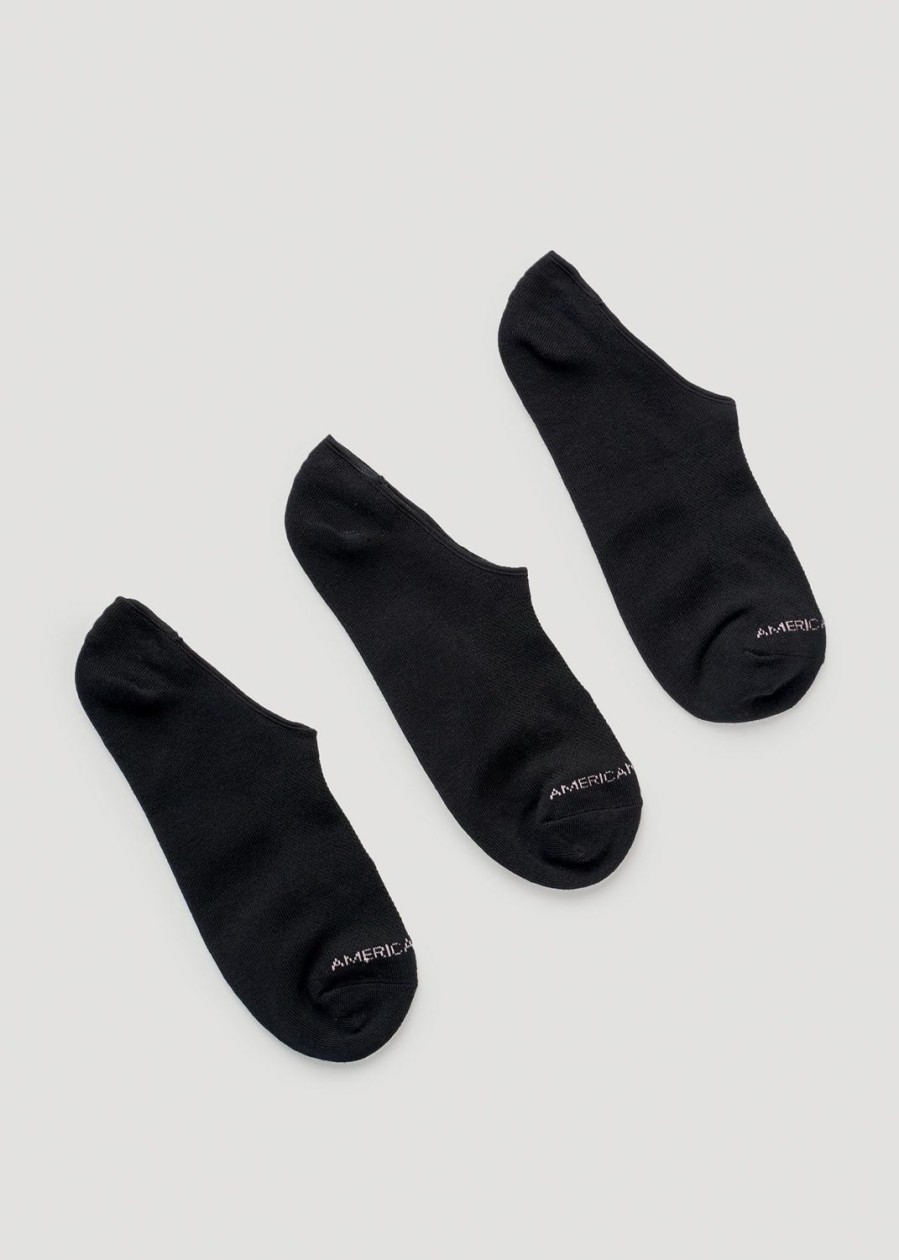 Women American Tall Socks | Women'S No-Show Socks (X-Large Size: 10-13) | Black 3 Pack