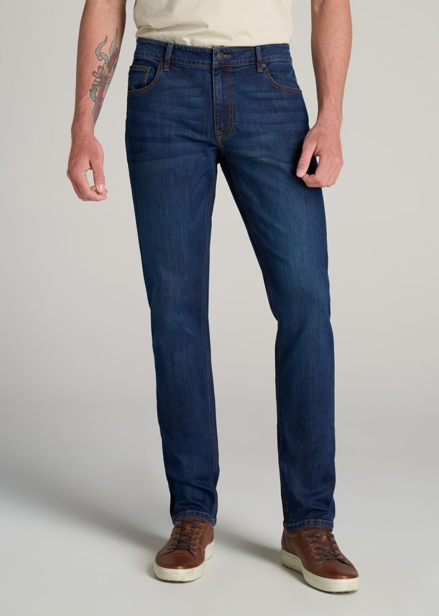 Men American Tall Jeans | Lj&S Tapered Jeans For Tall Men In Charger Blue