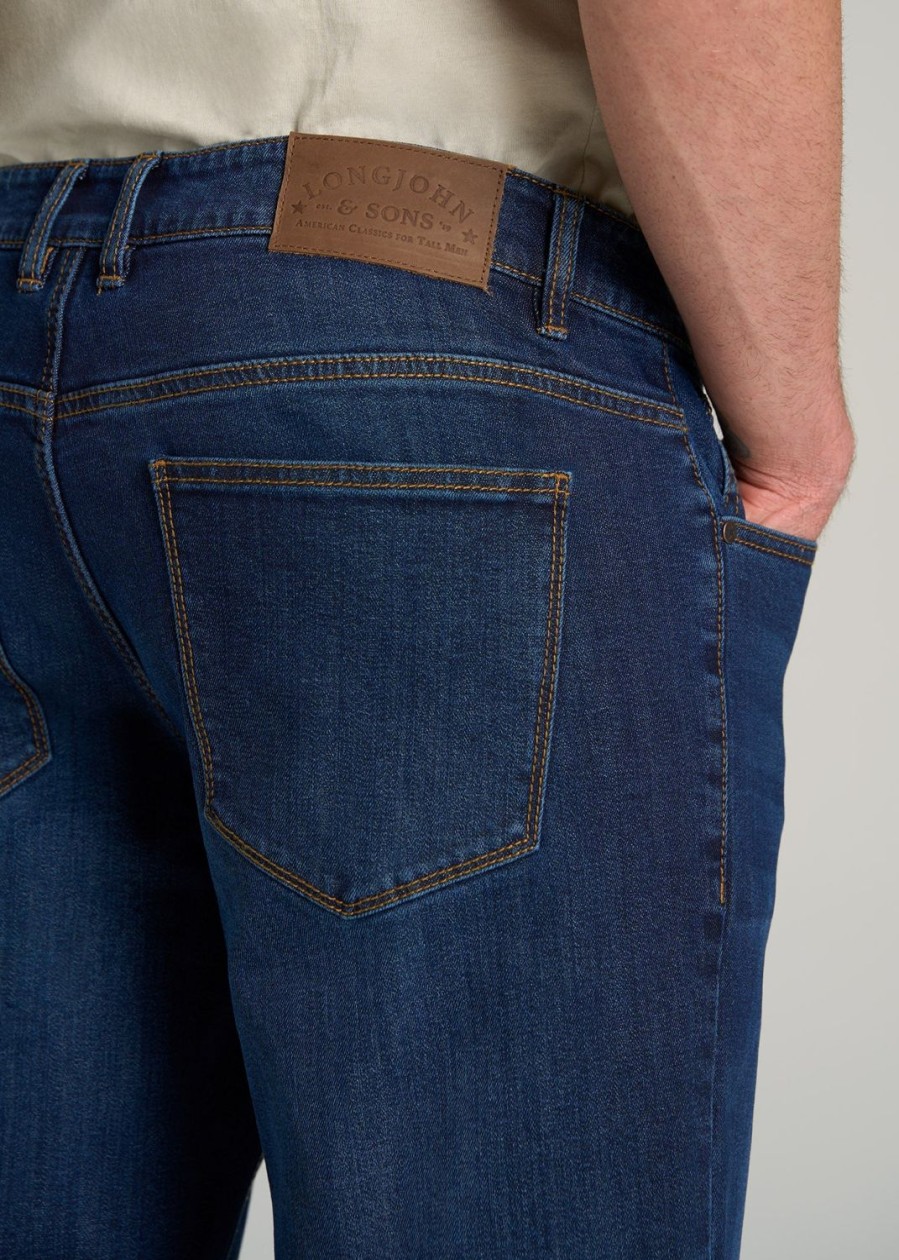 Men American Tall Jeans | Lj&S Tapered Jeans For Tall Men In Charger Blue