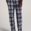 Men American Tall Athletic Pants | Plaid Pajama Pants For Tall Men In Navy And Grey Plaid