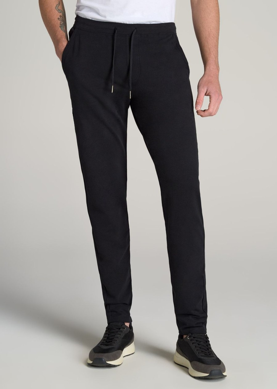 Men American Tall Athletic Pants | Microsanded French Terry Sweatpants For Tall Men In Black