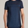 Men American Tall Tees + Tanks | A.T. Performance Modern-Fit Engineered Athletic Tall Tee In Navy Mix