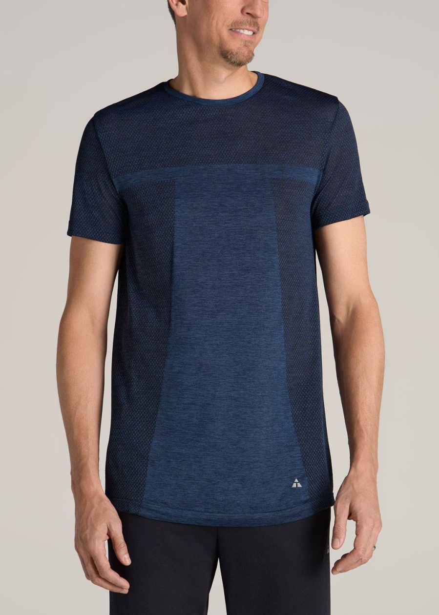 Men American Tall Tees + Tanks | A.T. Performance Modern-Fit Engineered Athletic Tall Tee In Navy Mix