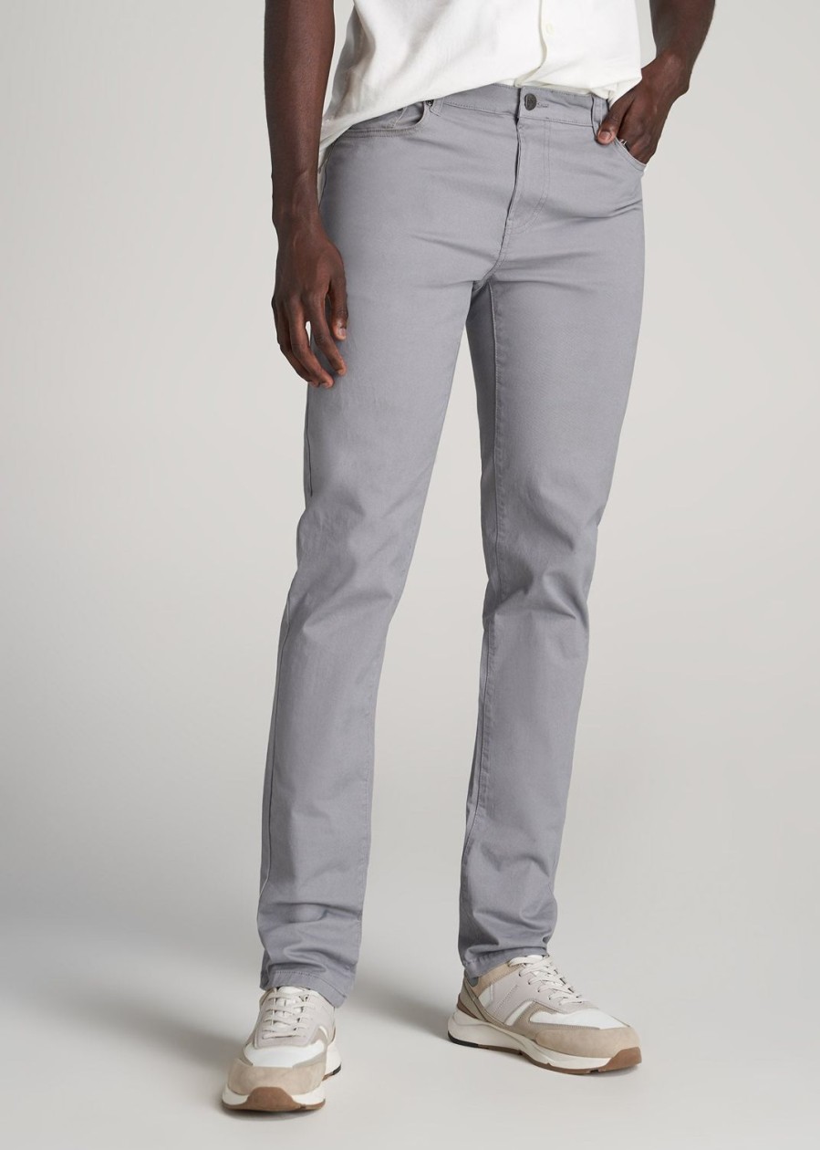 Men American Tall Pants + Chinos | Dylan Slim Fit Five-Pocket Pants In Pants For Tall Men Pebble Grey