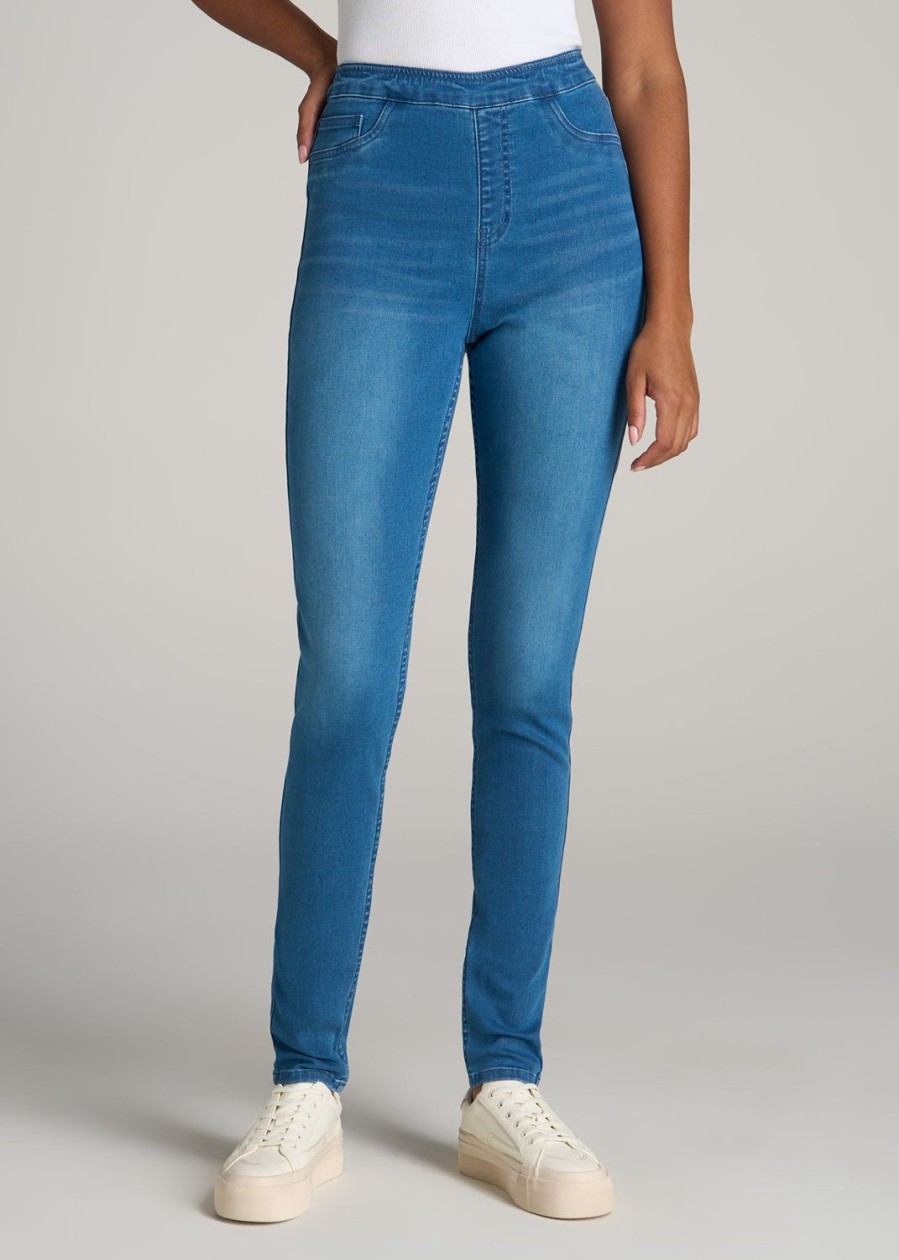 Women American Tall Jeans + Denim | Women'S Tall Jeggings In Classic Mid Blue