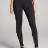 Women American Tall Athletic Pants | Textured Back Pocket Women'S Tall Leggings In Black Charcoal Jacquard