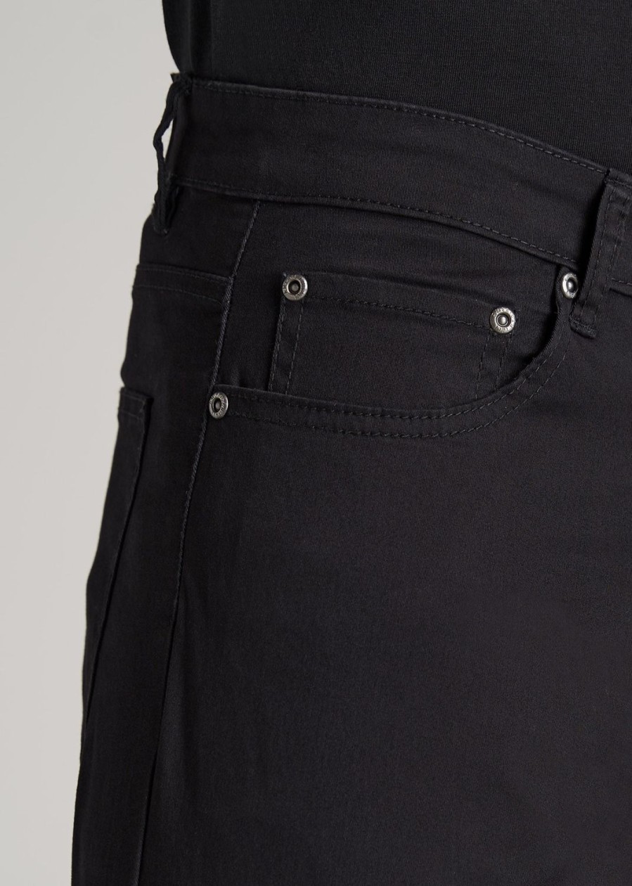 Men American Tall Pants + Chinos | Carman Tapered Fit Five Pocket Pants For Tall Men In Black