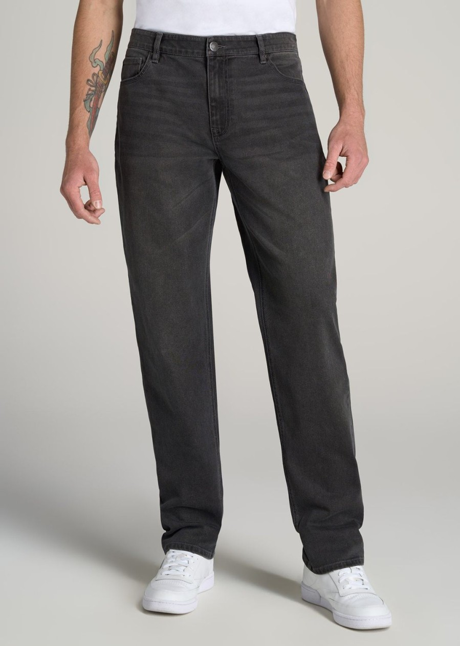 Men American Tall Jeans | Lj&S Straight Leg Jeans For Tall Men In Industrial Grey