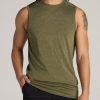 Men American Tall Tees + Tanks | A.T. Performance Modern-Fit Jersey Tank For Tall Men In Olive Mix