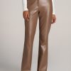 Women American Tall Pants + Trousers | High Rise Flare Faux Leather Pants For Tall Women In Aztec Brown