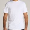 Men American Tall Tees + Tanks | Lj&S Men'S Tall Regular-Fit Crew Neck Tee In White