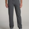 Men American Tall Athletic Pants | Wearever Fleece Elastic-Bottom Sweatpants For Tall Men In Charcoal Mix