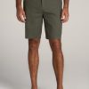 Men American Tall Shorts | Linen Shorts For Tall Men In Spring Olive