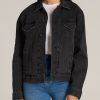 Women American Tall Jackets + Outerwear | Women'S Relaxed Tall Denim Jacket In Black Stone Wash