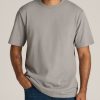 Men American Tall Tees + Tanks | Lj&S Heavyweight Relaxed-Fit Tall Tee In Pewter