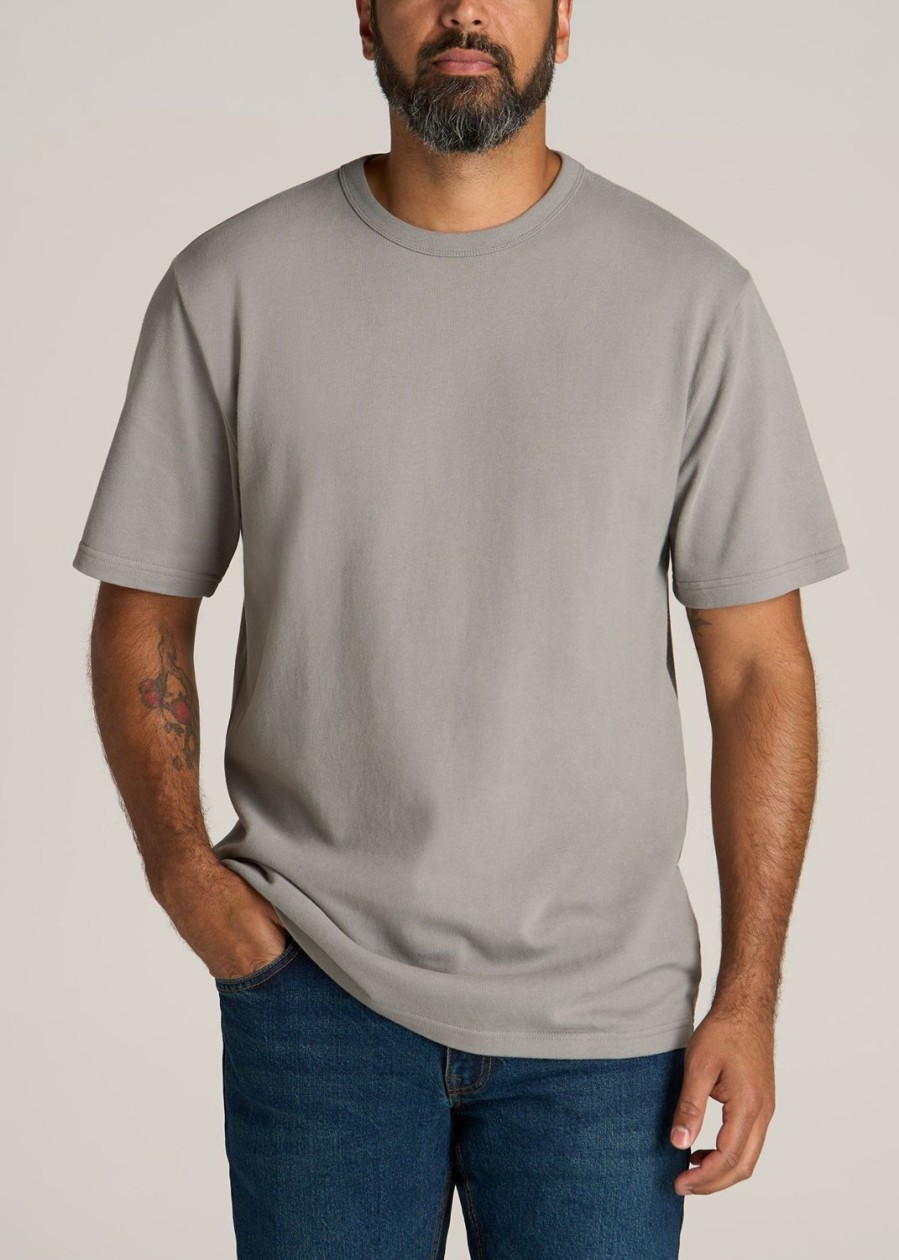 Men American Tall Tees + Tanks | Lj&S Heavyweight Relaxed-Fit Tall Tee In Pewter