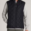 Men American Tall Jackets + Coats | Quilted Reversible Tall Men'S Vest In Black & Charcoal