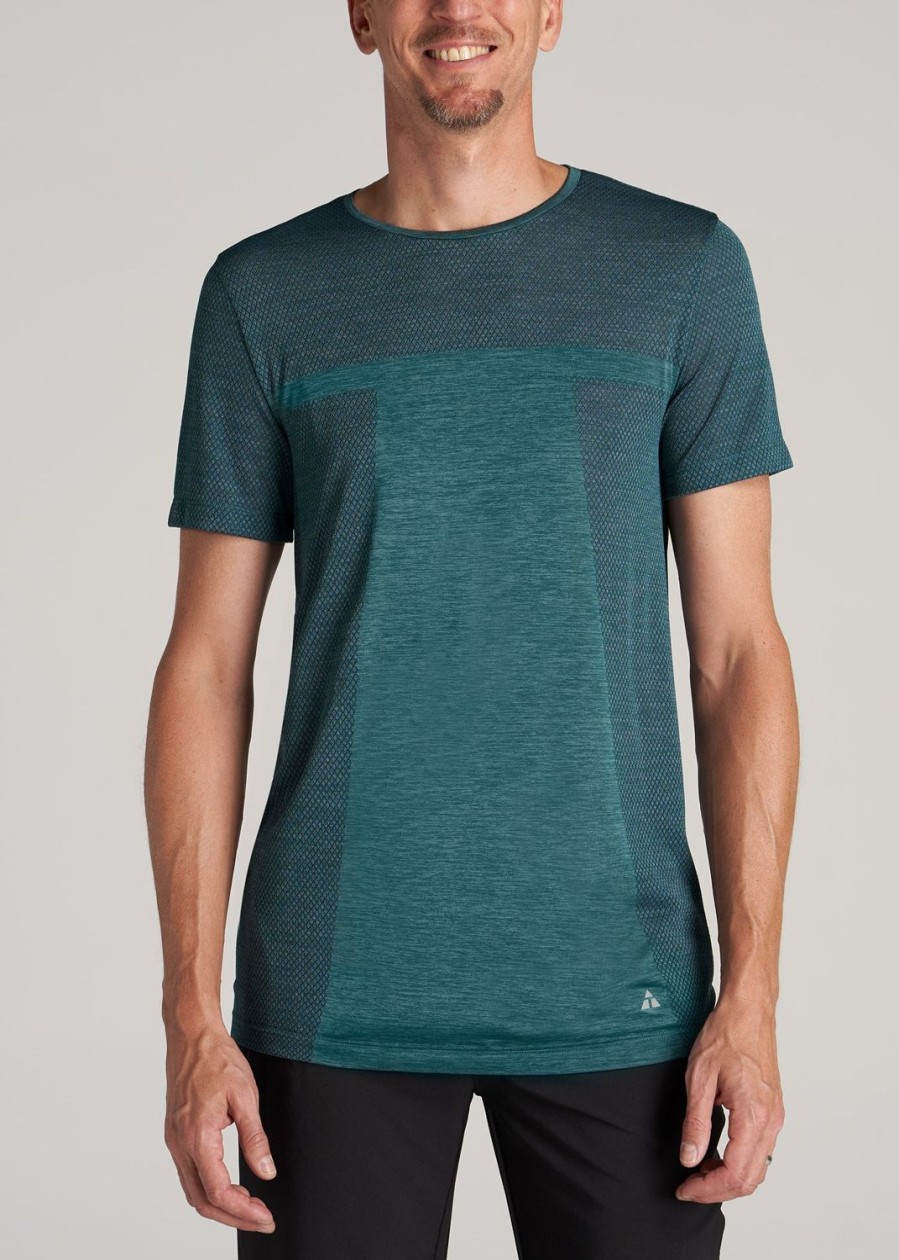 Men American Tall Tees + Tanks | A.T. Performance Modern-Fit Engineered Athletic Tall Tee In Teal Mix