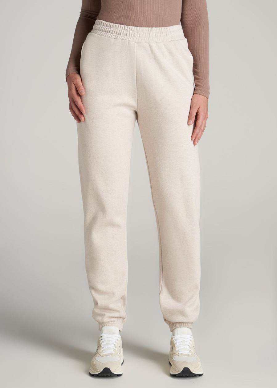 Women American Tall Athletic Pants | Wearever Fleece Relaxed Women'S Tall Sweatpants In Oatmeal Mix