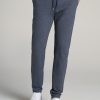 Men American Tall Athletic Pants | Microsanded French Terry Sweatpants For Tall Men In Navy Mix