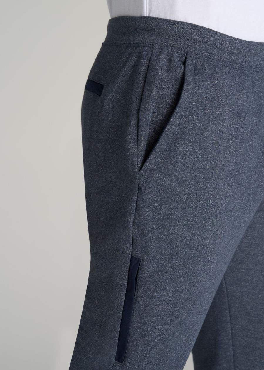 Men American Tall Athletic Pants | Microsanded French Terry Sweatpants For Tall Men In Navy Mix