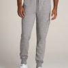 Men American Tall Athletic Pants | Wearever Fleece Cargo Jogger For Tall Men In Heather Grey